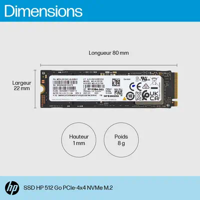 HP 512gb pcie-4x4 nvme m.2 ssd 512 go pci express 4.0_0