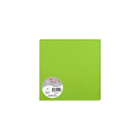 LOT DE 2 - PAQUET DE 25 CARTES SIMPLES POLLEN 160X160MM 210G/M2 - VERT MENTHE