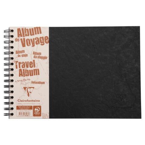 LOT DE 5 - ALBUM DE VOYAGE AGE BAG RELIURE INTÉGRALE A4 PAYSAGE 80 PAGES LIGNÉ 120G + UNI À GRAIN 160G - NOIR