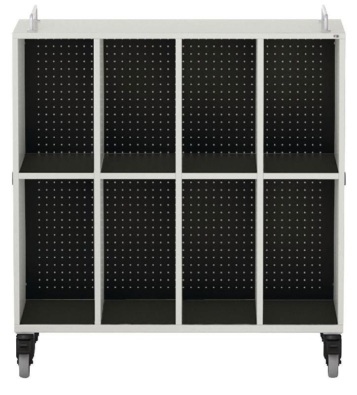 MEUBLE BAS SHIFT+ LANDSCAPE MÉLA POUR CARTABLES 8 CASES - GRIS ANDES - NOIR - MANUTAN COLLECTIVITÉS