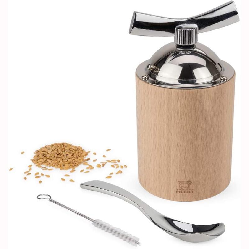 MOULIN À GRAINES DE LIN EN BOIS NATUREL ET INOX 13CM - PEUGEOT - ISEN