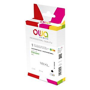 OWA CARTOUCHE D'ENCRE REMANUFACTURÉE COMPATIBLE POUR EPSON 18XL - GRANDE CAPACITÉ - NOIR