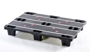 Palette de distribution en plastique 1200x800 mm - BL-1208DISPLAS - Plateau plein ou ajouré, 9 pieds emboîtables_0