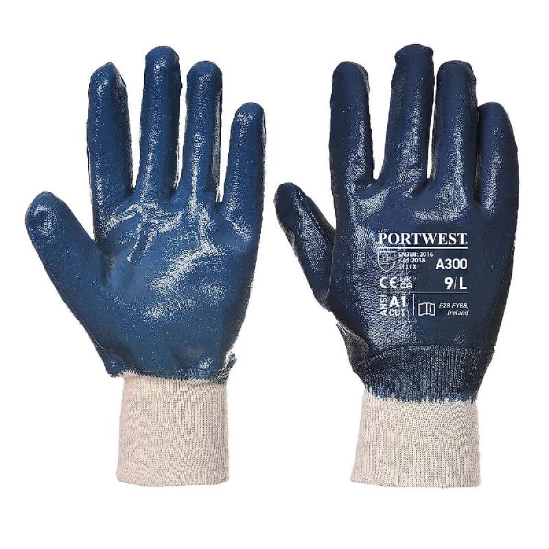 Portwest Gants nitrile, poignet tricot Marine L - Taille 9 - 9 bleu multi-matériau 5036108174829_0