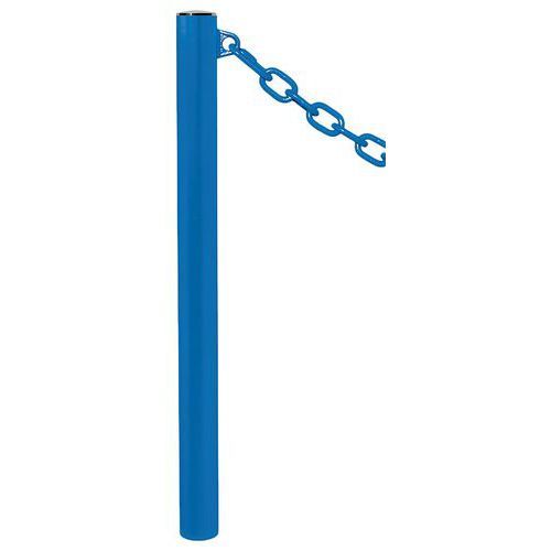 POTELET PROVINCE Ø76 MM CHAINES 1 ANNEAU INOX BLEU 5010 - PROCITY