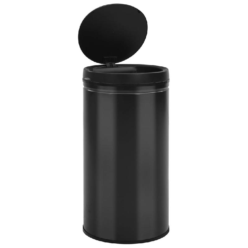 Poubelle à capteur automatique 60L - acier au carbone noir - modèle 02_0006038_0