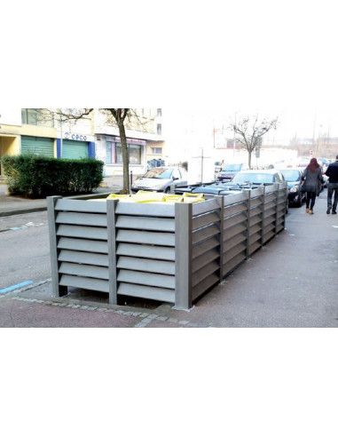 Cache-conteneurs recyclé - Challenv - 2 bacs 4 roues - plastique recyclé, format U, garantie 15 ans_0