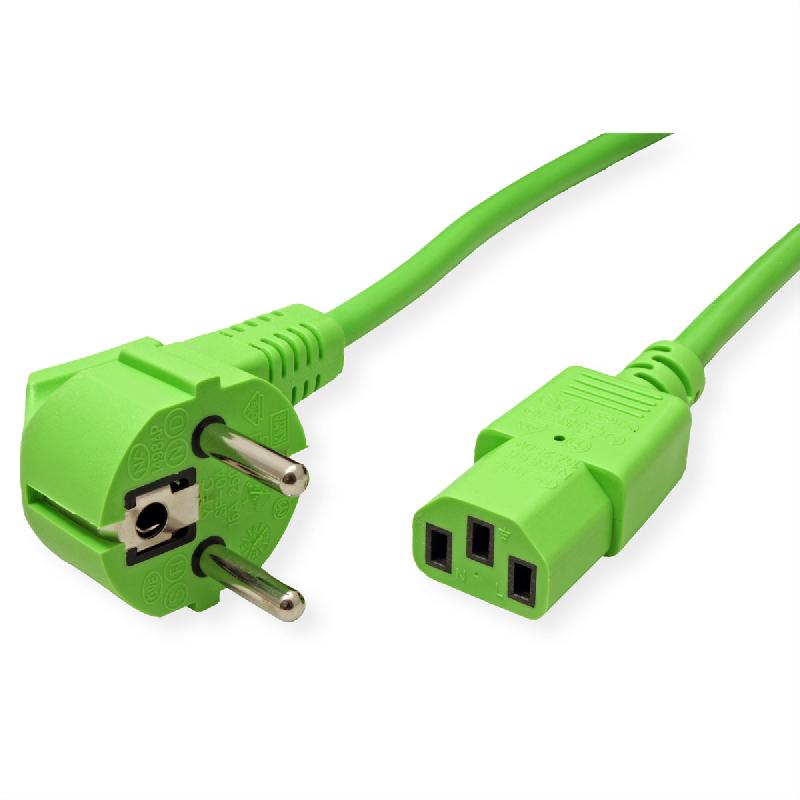 ROLINE Câble d'alimentation IEC droit, vert, 1,8 m_0