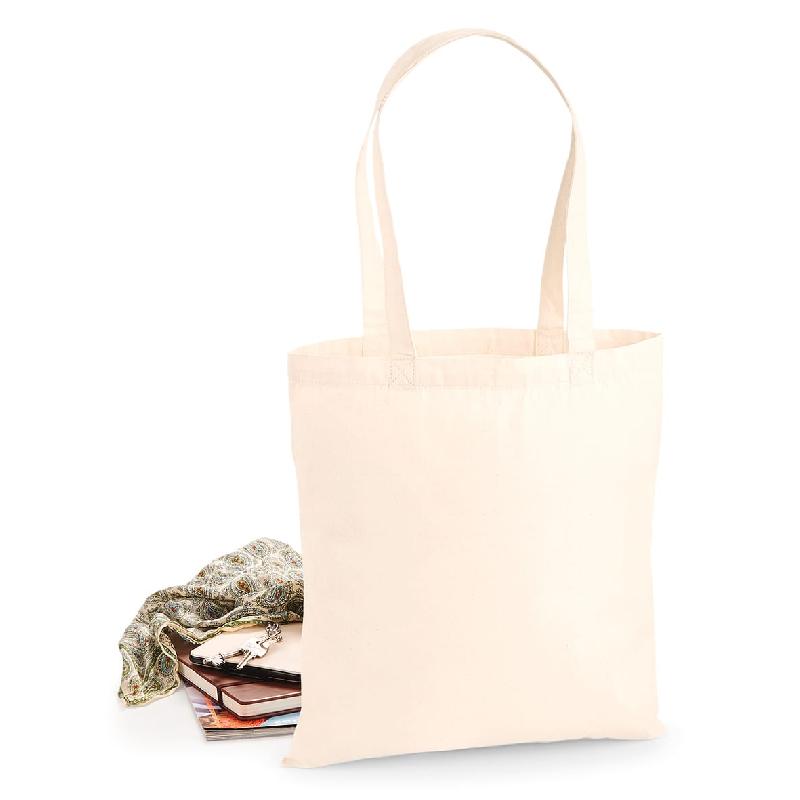 Sac réutilisable en coton premium - Réf: W201 - Marque Westford Mill - Taille unique - Couleurs Bright Royal, Black, White_0