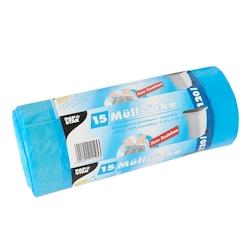Starpak Sacs poubelle avec cordon de serrage, 120 L, bleu, 15 pièces - 14195_0