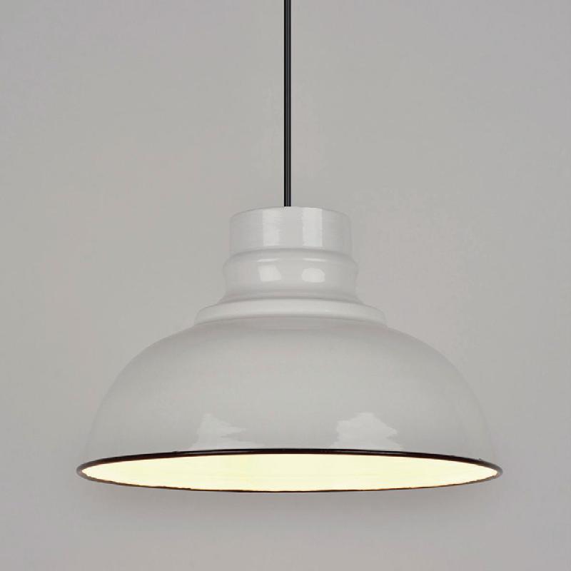 SUSPENSION FORME DÔME EN TÔLE ÉMAILLÉE BLANC - MANUTAN COLLECTIVITÉS