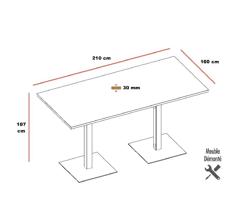Table haute GREKO - QUADRIFOGLIO - Blanc, Placage chêne naturel_0