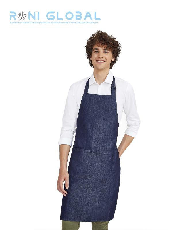 Tablier long en denim brut avec grande poche en coton/polyester - GRANT SOL'S - Ref : sol-02104_0
