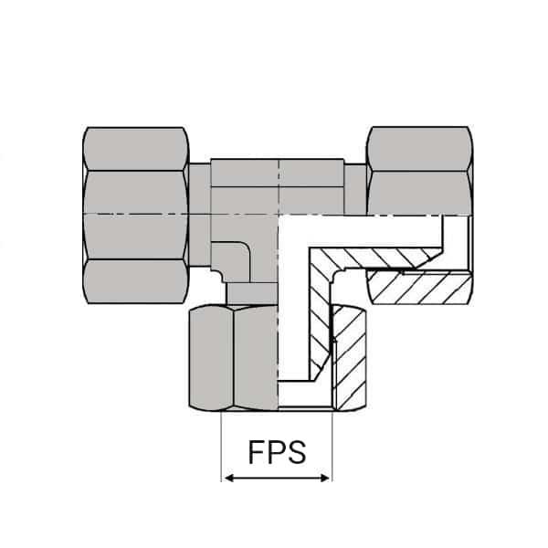 Té femelle tournant NPSM x femelle tournant NPSM x femelle tournant NPSM - Cône 60° - 3/4'_0