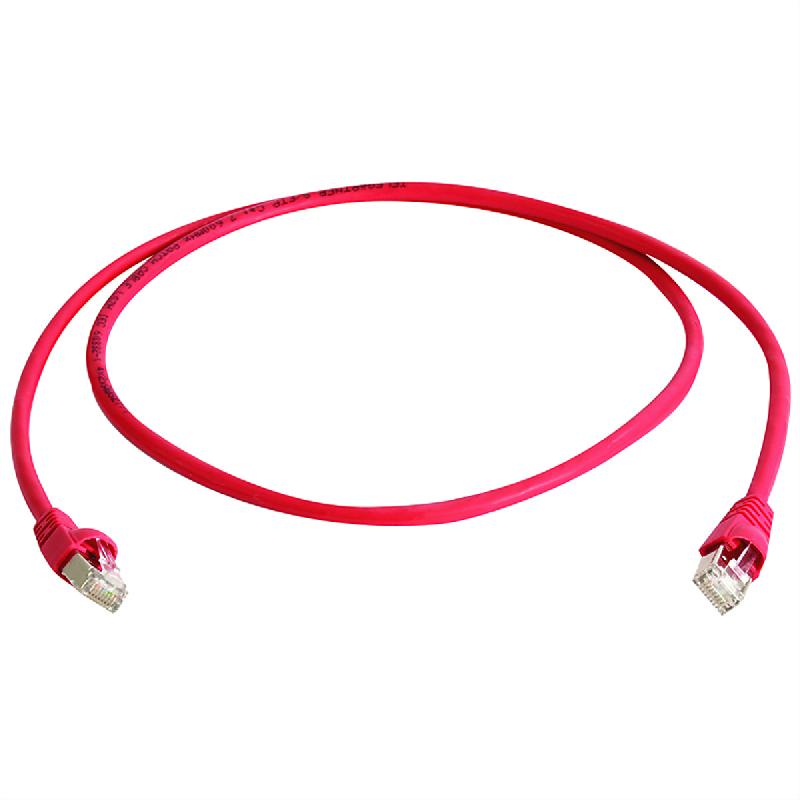 TELEGÄRTNER Cordon S/FTP Cat.6A 10/100/1000BT , croisé, rouge, 2 m_0