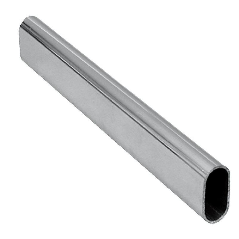 Tube ovale chromé - 300cm - 30x15mm - épaisseur 1mm en acier_0