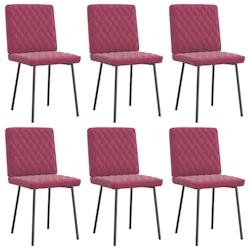 VidaXL Chaises à Manger Lot De 6 Rouge Bordeaux Velours - rouge 8721158569233_0