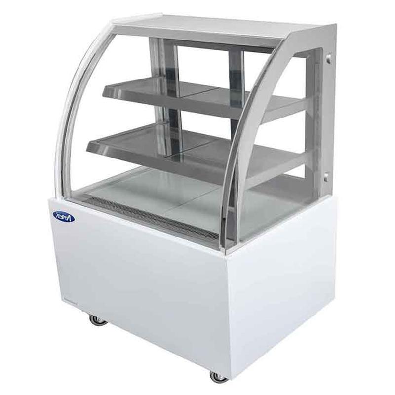 Vitrine semi bombée blanche - armoire réfrigérée en acier laqué avec éclairage LED et double vitre de sécurité_0