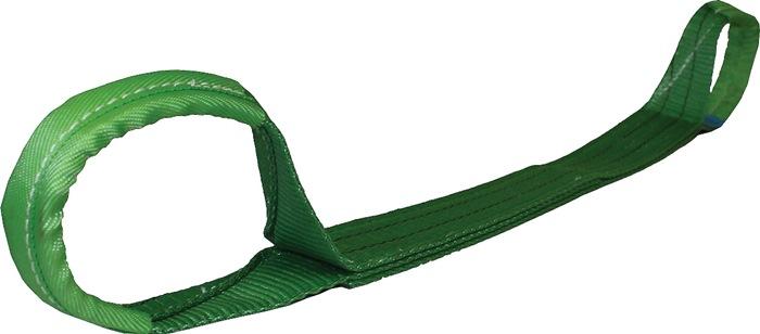 Élingue plate PROMAT DIN EN 1492-1 - longueur 4 m - vert - capacité de charge simple 2000 kg - polyester - double couche_0