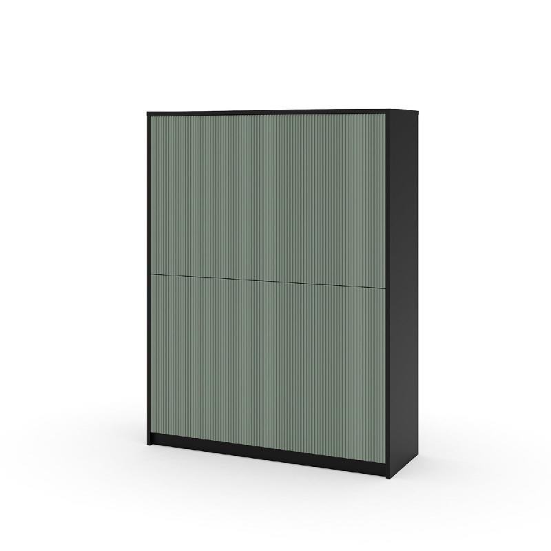 AQA Design Buffet haut BUDAPEST en mélamine noir/vert sauge L.115 P.38 H.150 MP03171 - multicolore Bois manufacturé MP03171_0