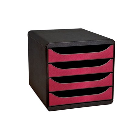 BLOC DE CLASSEMENT BIG BOX CLASSIC 4 TIROIRS NOIR ET ROUGE