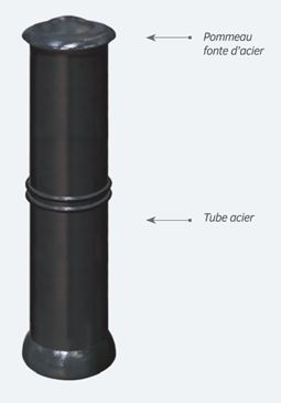 Borne en tube acier Ø 160 mm, fixation par scellement direct - LIGNE PROVINCE AGORA_0