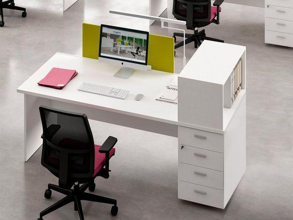 Bureau individuel Solano - sur caisson 4 tiroirs - dimensions 120/140/160/180 x 80 cm - mélaminé 30mm - garanti 3 ans_0