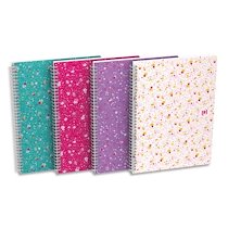 CAHIER CARTE FLOWERS INTÉGRALE B5 120 PAGES 90G Q5/5 - LOT DE 5
