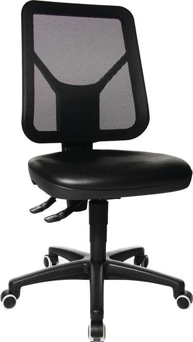 Chaise atelier pivotante TEC 80 rouleaux mousse polyuréthane noire 410-540 mm TOPSTAR_0
