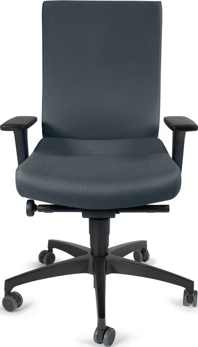 Fauteuil de bureau pivotant gris DAUPHIN - Technique synchrone - Accoudoirs réglables - Charge 110 kg - Hauteur d'assise 400-520 mm_0