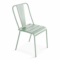 Oviala Business Chaise en métal vert sauge - vert acier 109833_0