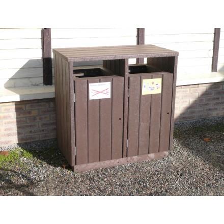 Poubelle de tri sélectif en plastique recyclé - pour espaces publics - Leader Equipements_0