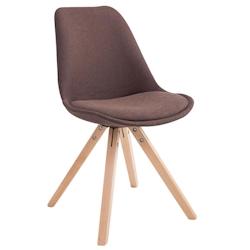 Décoshop26 - Chaise de salle à manger design scandinave en tissu marron et pieds en bois clair forme carré 10_0003456 - marron 3000251588507_0