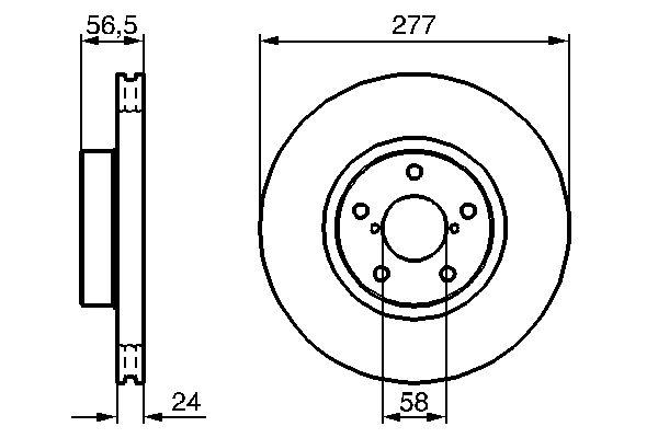 Disque de frein Bosch 0986479147 - ventilé, 5 trous, épaisseur 24mm - boîte de 2 disques_0