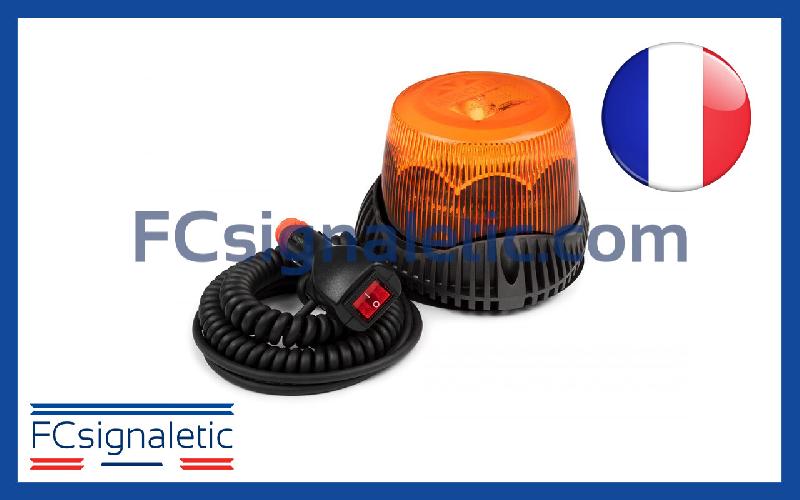 Gyrophare Gyroled M80 orange magnétique prise allume cigare classe 1 STANDBY MERCURA 31653-01_0