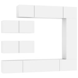 Helloshop26 - Ensemble de meubles armoire buffet TV télévision salon chambre séjour 7 pièces bois d'ingénierie blanc 02_0025156 - 3000215176474_0
