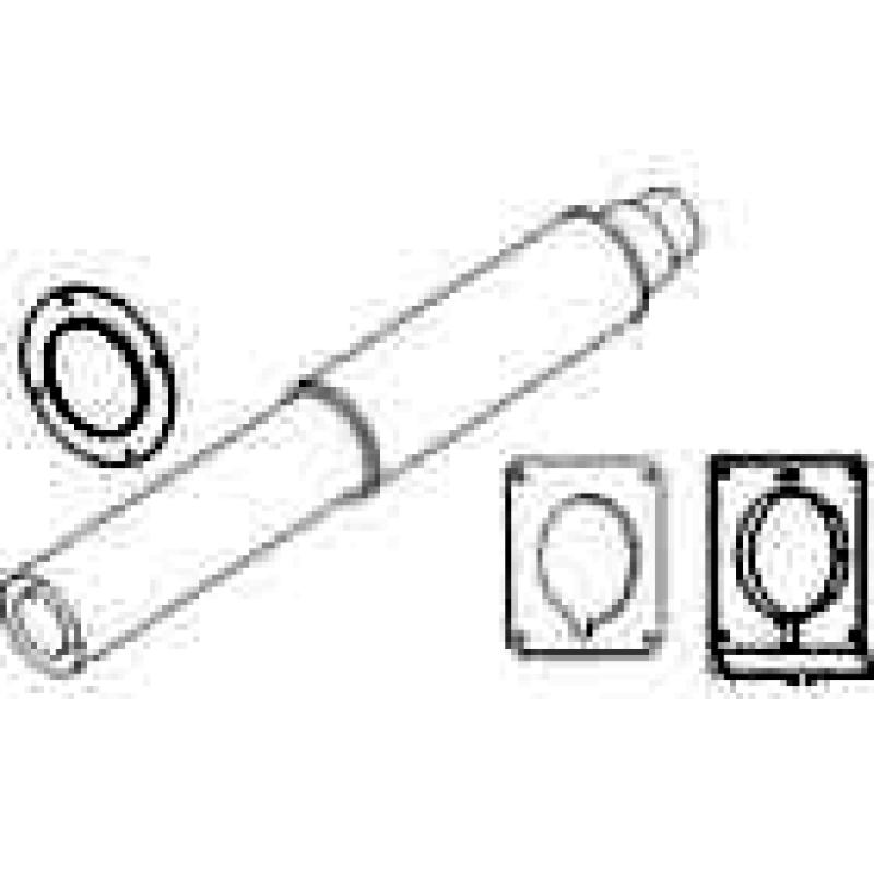 Kit ventouse horizontale télescopique inox/PVC - OLIO 1500F et FM basse température - Réf 7716900644_0