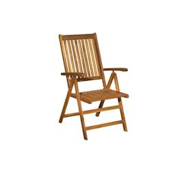 Möbilia Chaises de jardin, lot de 2 | Réglables et pliables | Acacia naturel | L 56 x P 74 x H 108 cm - beige Bois massif 31020002_0