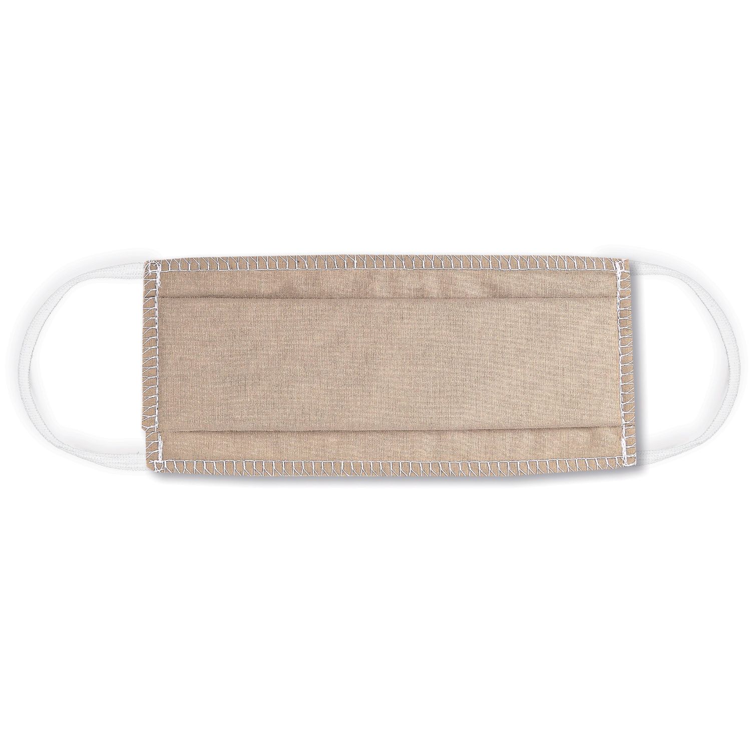 Masque lavable catégorie 1 AFNOR S76-001 - beige avec barrette nasale et 100% coton_0
