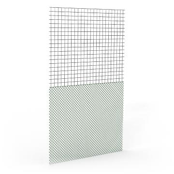 Pare-ballons grillage et filet 338-h - grillage simple torsion acier plastifié avec filet polyamide_0