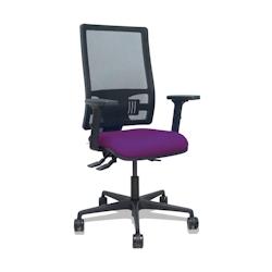 Piqueras y Crespo Silla Bormate asincro malla negra asiento bali morado brazos 2D ruedas 65mm - violet multi-matériau 405ASM840B760B2B68R65L_0