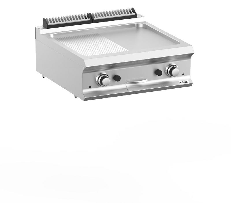 Plaque a snack professionnel a gaz plaque 1/2 lisse 1/2 rainurée 63x54 a poser domina pro 700 - FTBG77TLR_0