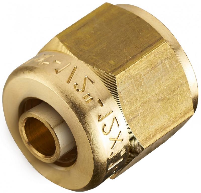 Raccord droit à compression laiton avec écrou libre - F 20 x 27 pour tube en PER - Norme ACS_0