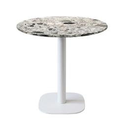 Restootab - Table Ø70cm - modèle Round blanc terrazzo cepp - gris TB-ROU1-R70M-CEPP_0