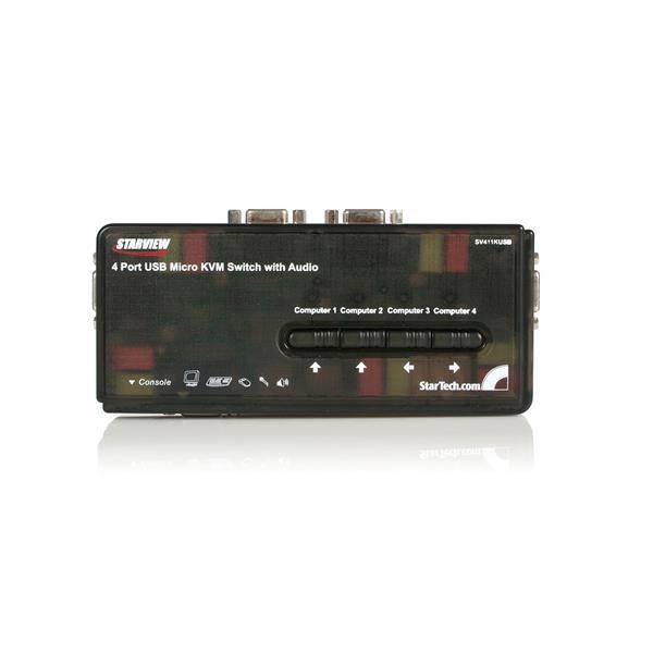StarTech.Com Kit commutateur noir KVM USB 4 ports avec audio et câbles_0