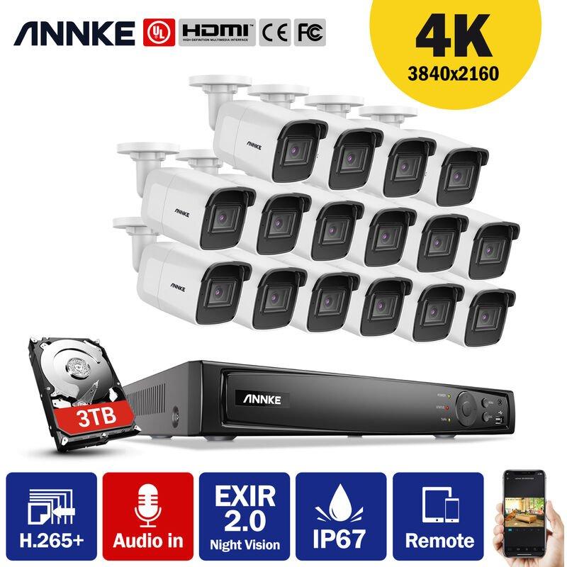 SANNCE ANNKE SURVEILLANCE 16K 4K ULTRA HD POE SYSTÈME DE SÉCURITÉ