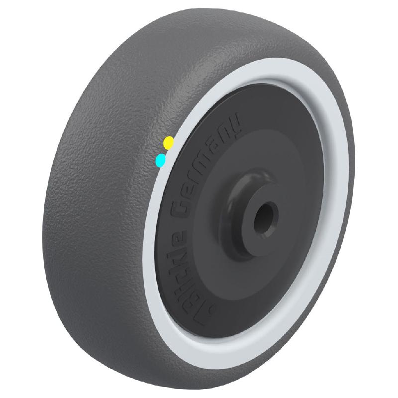 Roue de 100 mm avec polyuréthane thermoplastique gris conducteur d'électricité sur nylo_0