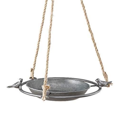 Abreuvoir pour oiseaux - métal galvanisé et cordon de chanvre - Haus der Herzen_0