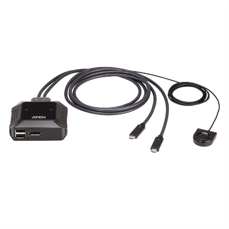 ATEN US3312 Commutateur KVM DisplayPort 4K 2 ports USB-C avec sélecteur de port à distance_0
