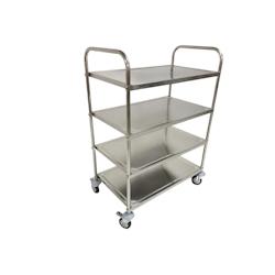 Chariot de service 860 x 530 mm - 4 niveaux PREMIUM / GOLDINOX - gris inox 3701770820788_0